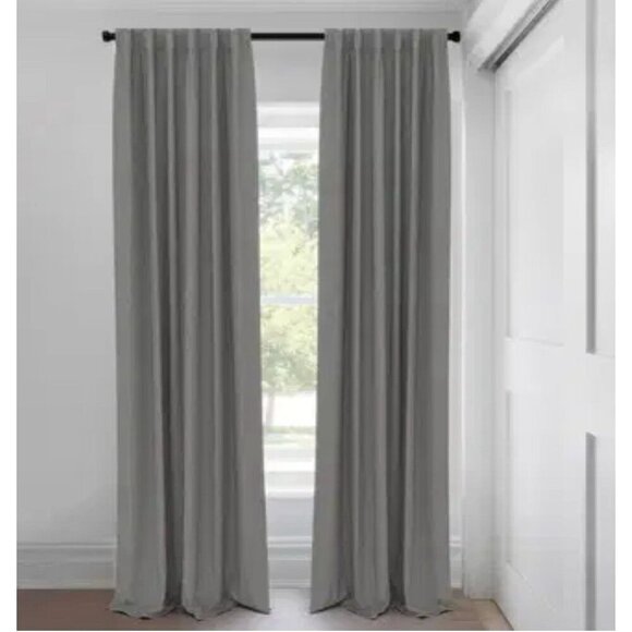 Luxury Silver Gray Blackout Curtain Panel 50x89 Light-Blocking Drapery - Picture 1 of 7